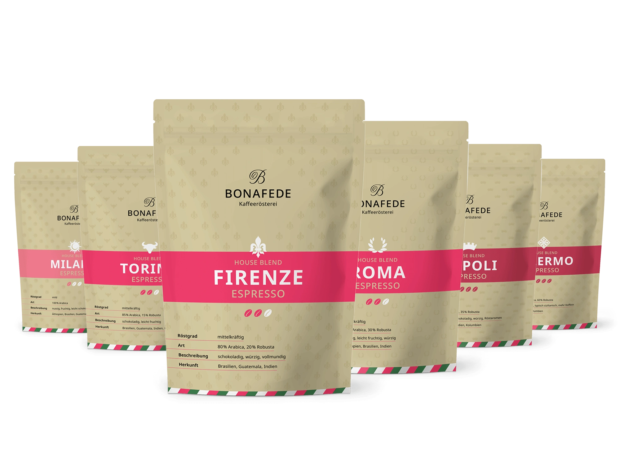 Probierpaket ITALIEN Espresso, 6 x 250 g